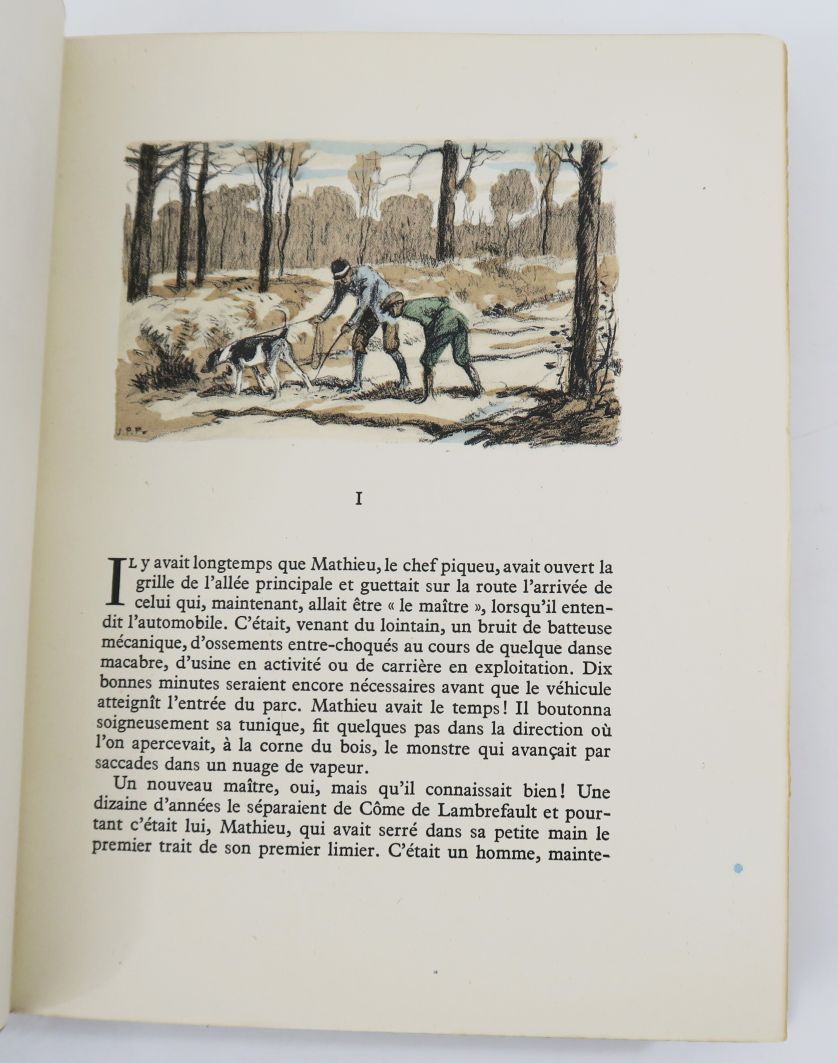 Null VIALAR（保罗）。La Grande Meute.J.P. PINCHON的插图。巴黎，阿丽亚娜，1947年。

8开本，黄褐色半羊皮，带角，书脊&hellip;