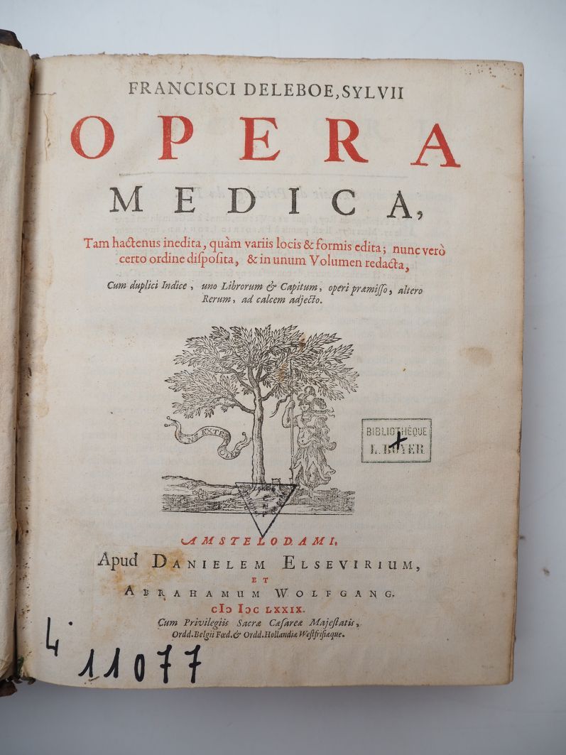 Null SYLVIUS (Franciscus de Le Boë, genannt). Opera medica... Amsterdam, Elsevie&hellip;