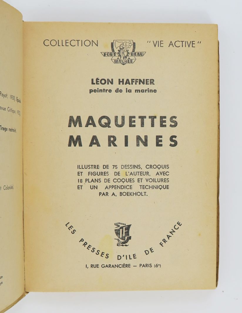 Null HAFFNER (Léon). Marine models. Sketches and plans collected by a painter of&hellip;