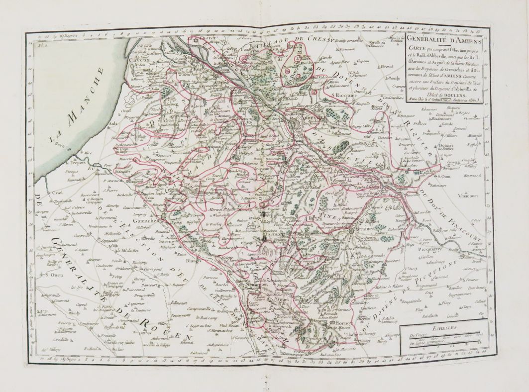 Null 皮卡迪--DESNOS(Louis-Charles)。[皮卡迪地图]。巴黎，德斯诺，1764年。

四开本，半小牛皮，书脊有装饰，红色摩洛哥标题，红色&hellip;