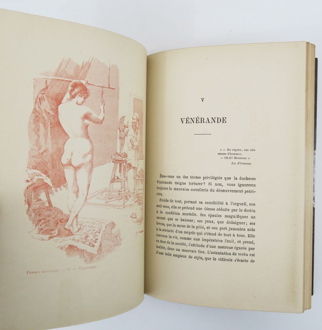 Null PÉLADAN（Joséphin）。尊敬的女士们!巴黎，Monnier & Cie，1885年。

8开本，蓝灰色半铬合金，带边角，书脊有棱角，镀金标&hellip;