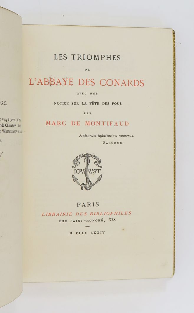 Null Anonymous. Les Triomphes de l'abbaye des Conards, with a notice on the feas&hellip;
