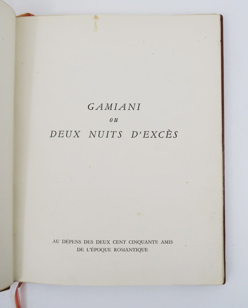 Null MUSSET（Alfred de）。Gamiani ou deux nuits d'excès. Sl, at the expense of two &hellip;