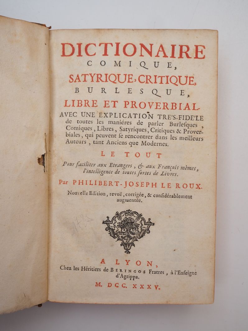 Null LE ROUX (Philibert-Joseph)。Dictionnaire comique, satyrique, critique, burle&hellip;