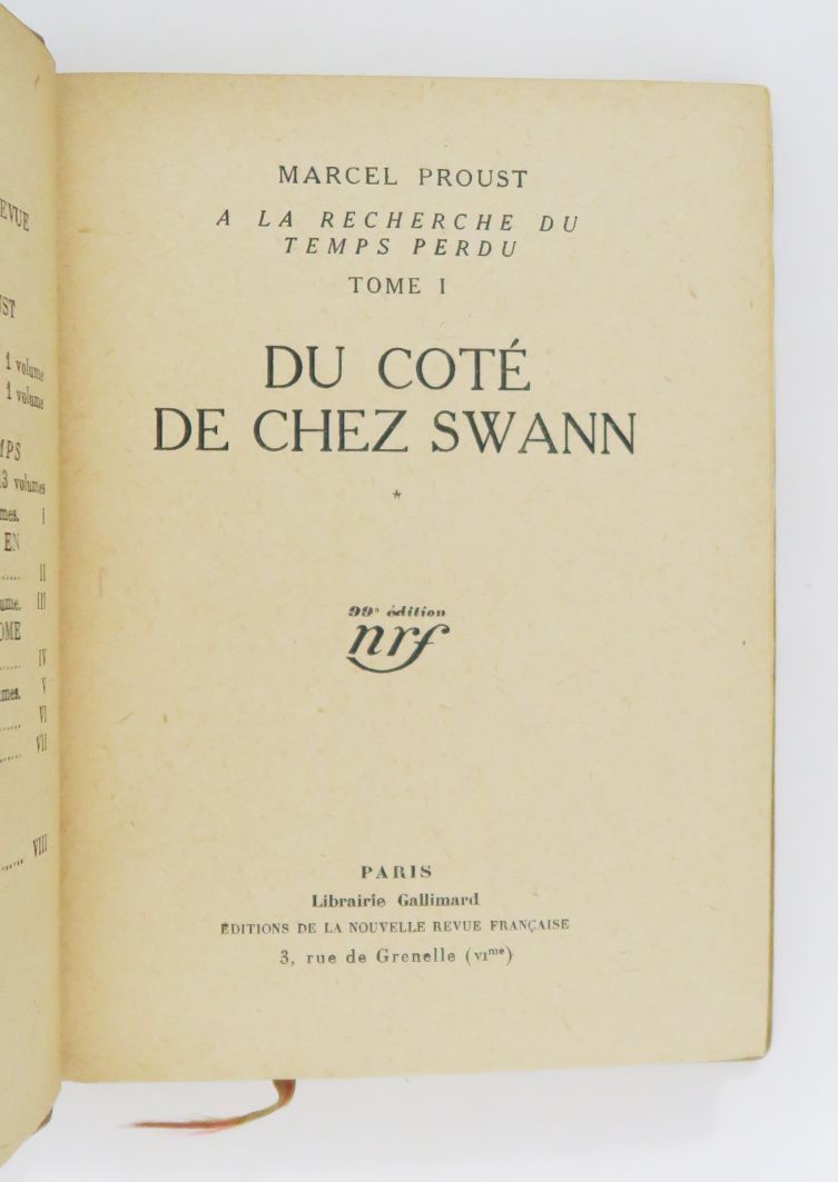 Null PROUST (Marcel). A la recherche du temps perdu. Paris, nrf - Gallimard, 192&hellip;