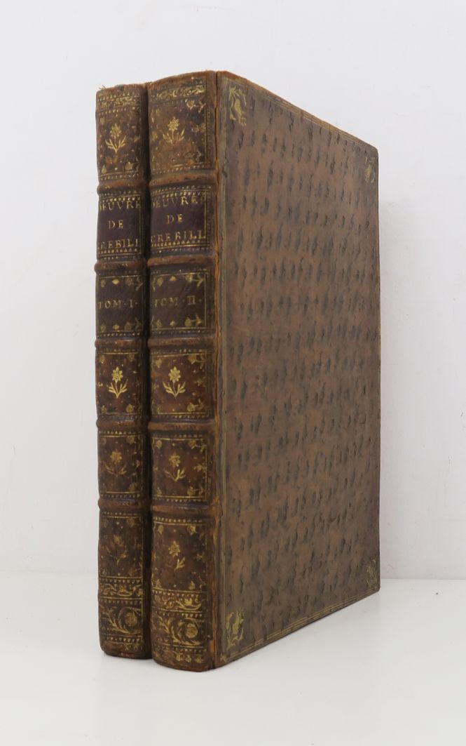 Null CREBILLON (Claude-Prosper Jolyot de).创作。巴黎，皇家出版社，1750年。

2卷4开本，大理石花纹小牛皮，书脊上&hellip;