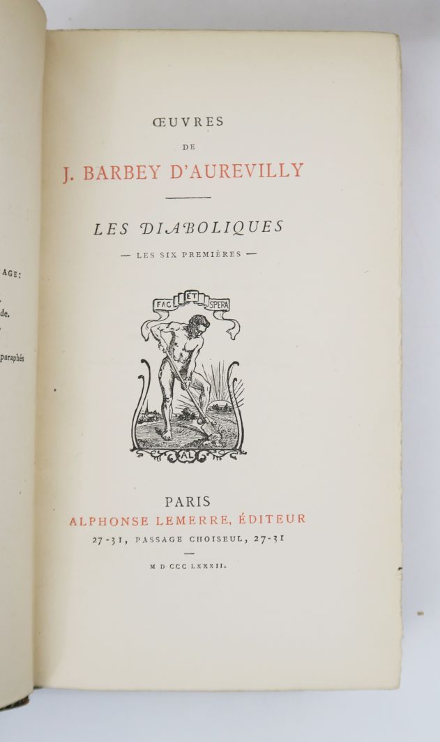 Null BARBEY d'AUREVILLY (Jules). Œuvres. Paris, Lemerre.

12 volumes in-12 carto&hellip;