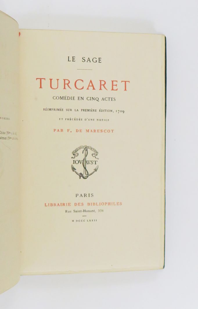 Null LE SAGE (Alain René). Turcaret, comédie en cinq actes, réimprimée sur la pr&hellip;