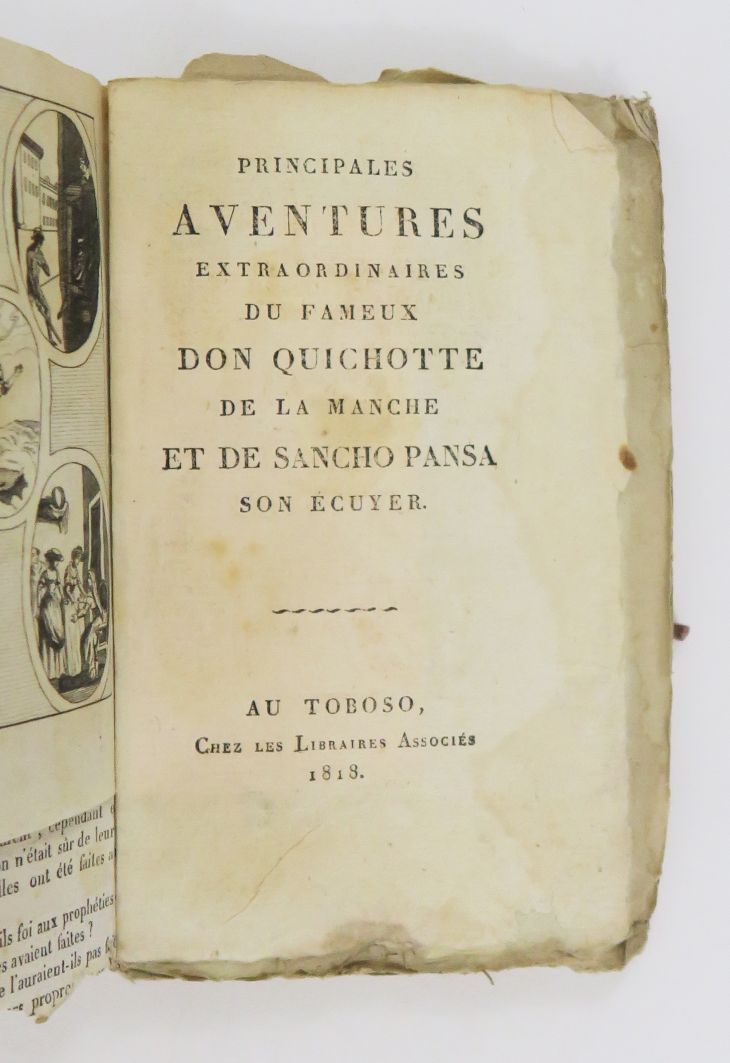 Null CERVANTES（米格尔-德）。著名的《拉曼恰的堂吉诃德》和他的侍从桑丘-潘萨的主要非凡冒险。在Toboso，由联合书商，1818年。

12开本平&hellip;