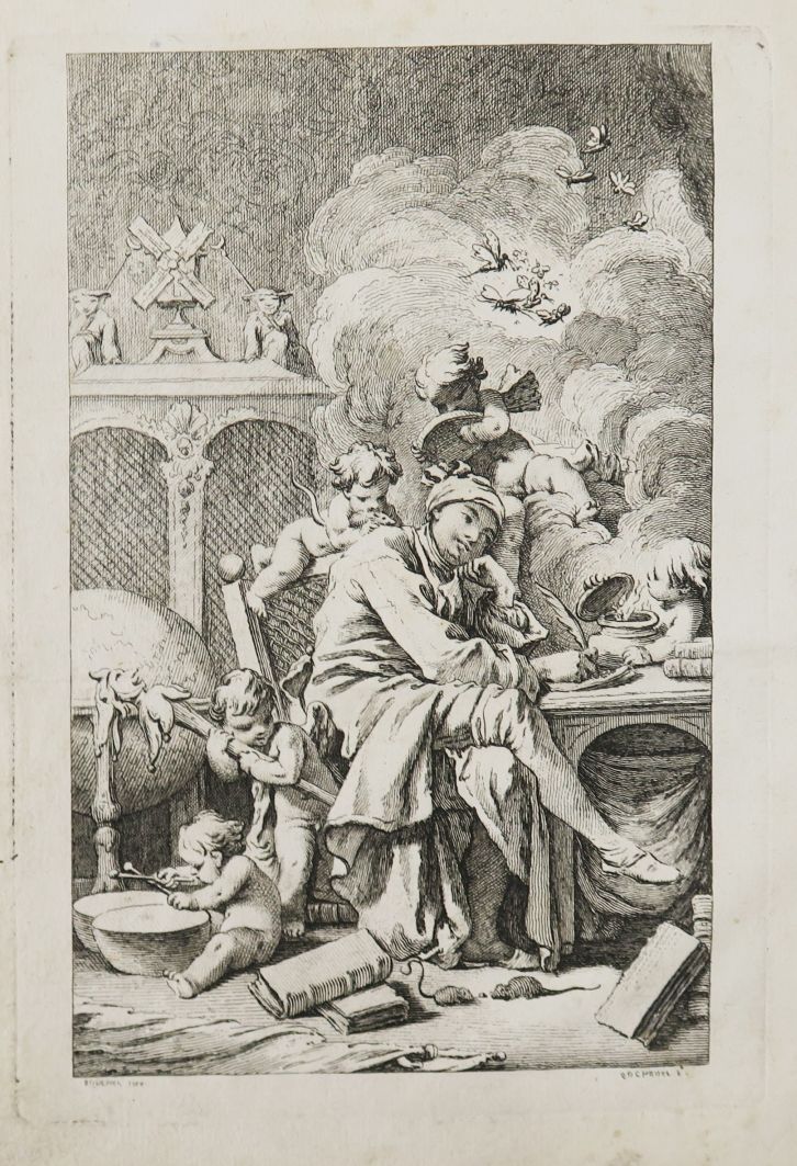 Null DUCLOS (Charles Pinot)。桃花心木和紫荆花，故事。[巴黎]，[Prault]，1744年。

4开本，半羊皮纸，带边角，光滑的书脊&hellip;
