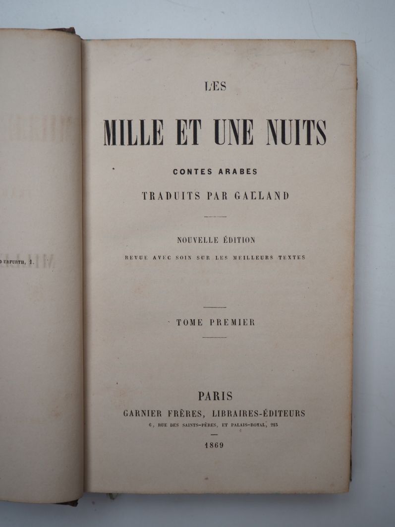 Null [GALLAND (Antoine)]. Les Mille et une nuits. Contes arabes. Paris, Garnier &hellip;