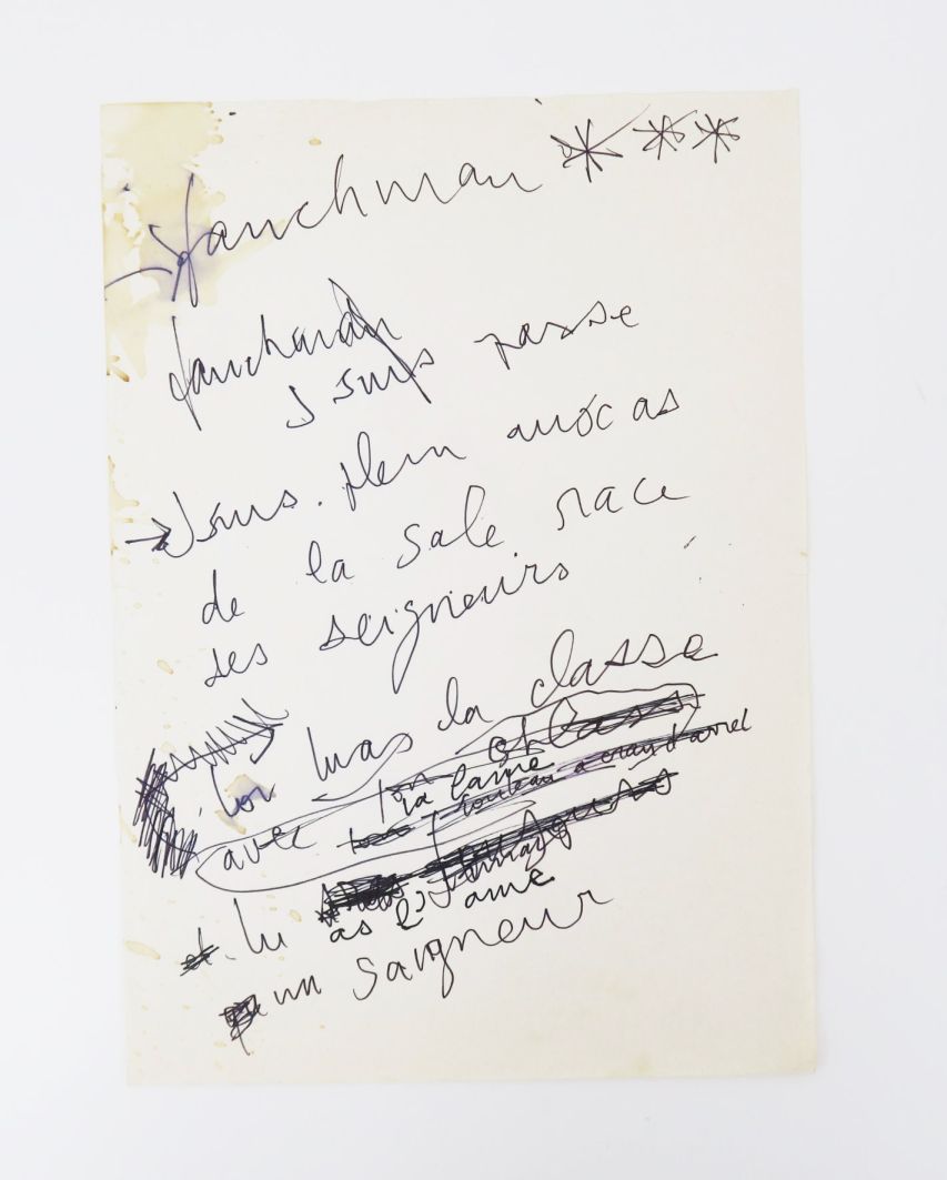 Null GAINSBOURG (Serge). Señor y Señor. [c. 1988].

Manuscrito autógrafo. 1 f. I&hellip;