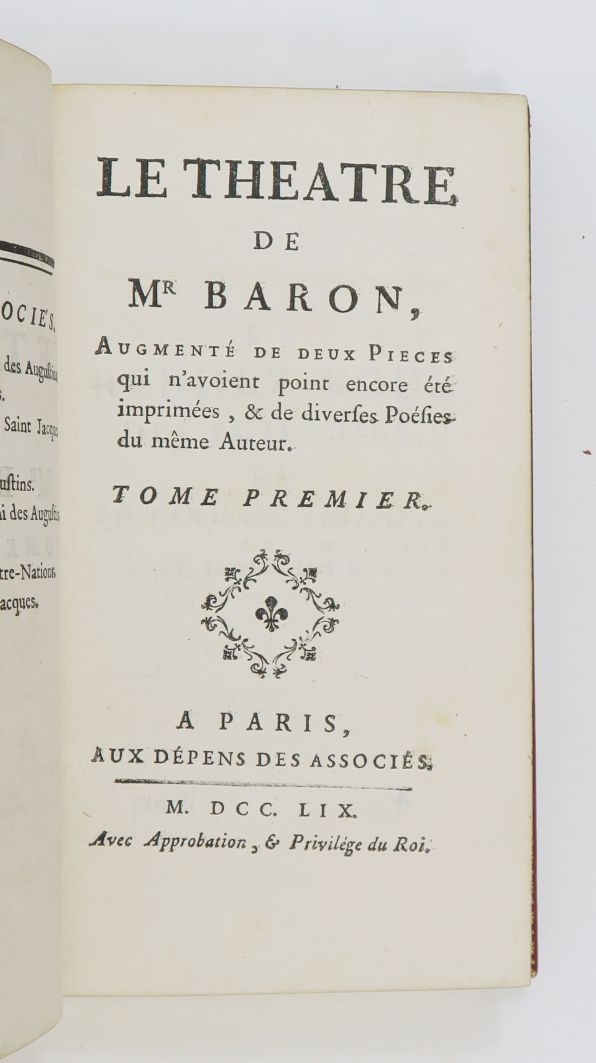Null BARON (Michel Boyron, dit).Le Théâtre de Mr Baron, augmenté de deux pièces &hellip;