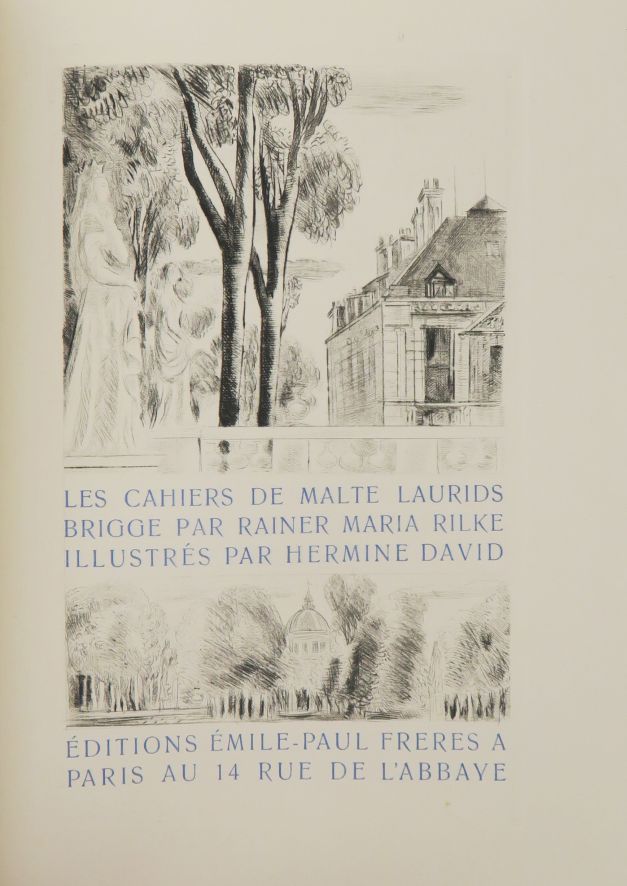 Null DAVID (Hermine) & RILKE (Rainer Maria). Les Cahiers de Malte Laurids Brigge&hellip;