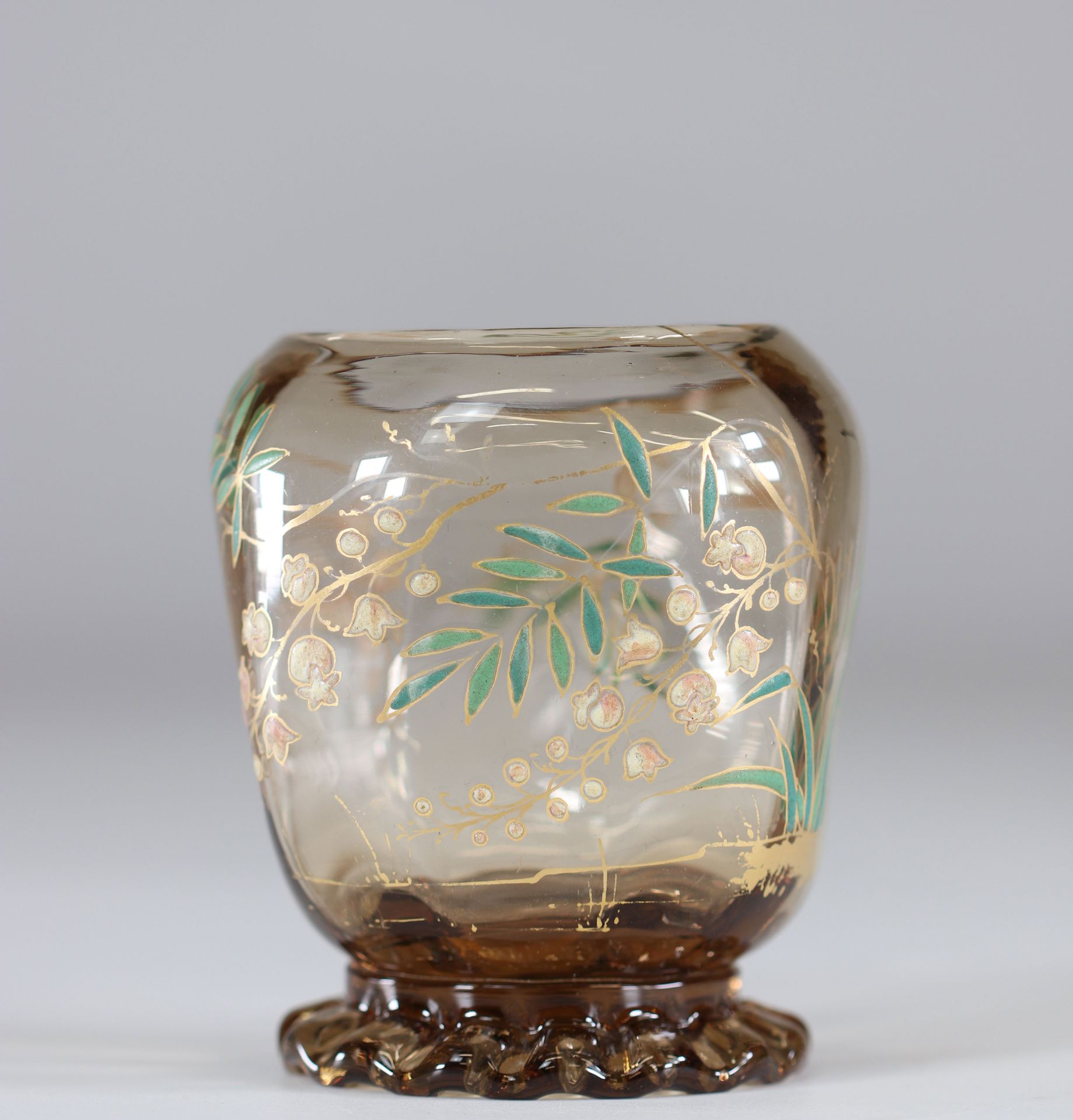 Emile Gallé vase cristallerie "aux muguets" Emile Gallé crystal vase "with lilie&hellip;