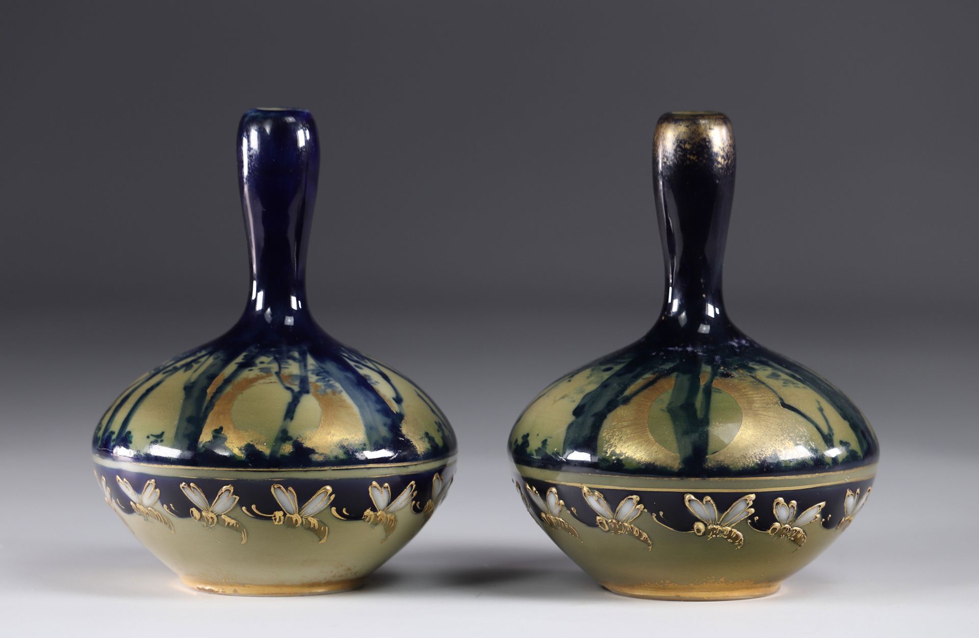 Paire de vases 1900 RSTK (Riessner-Stellmacher-Kessel) 一对1900年的RSTK（Riessner-Ste&hellip;