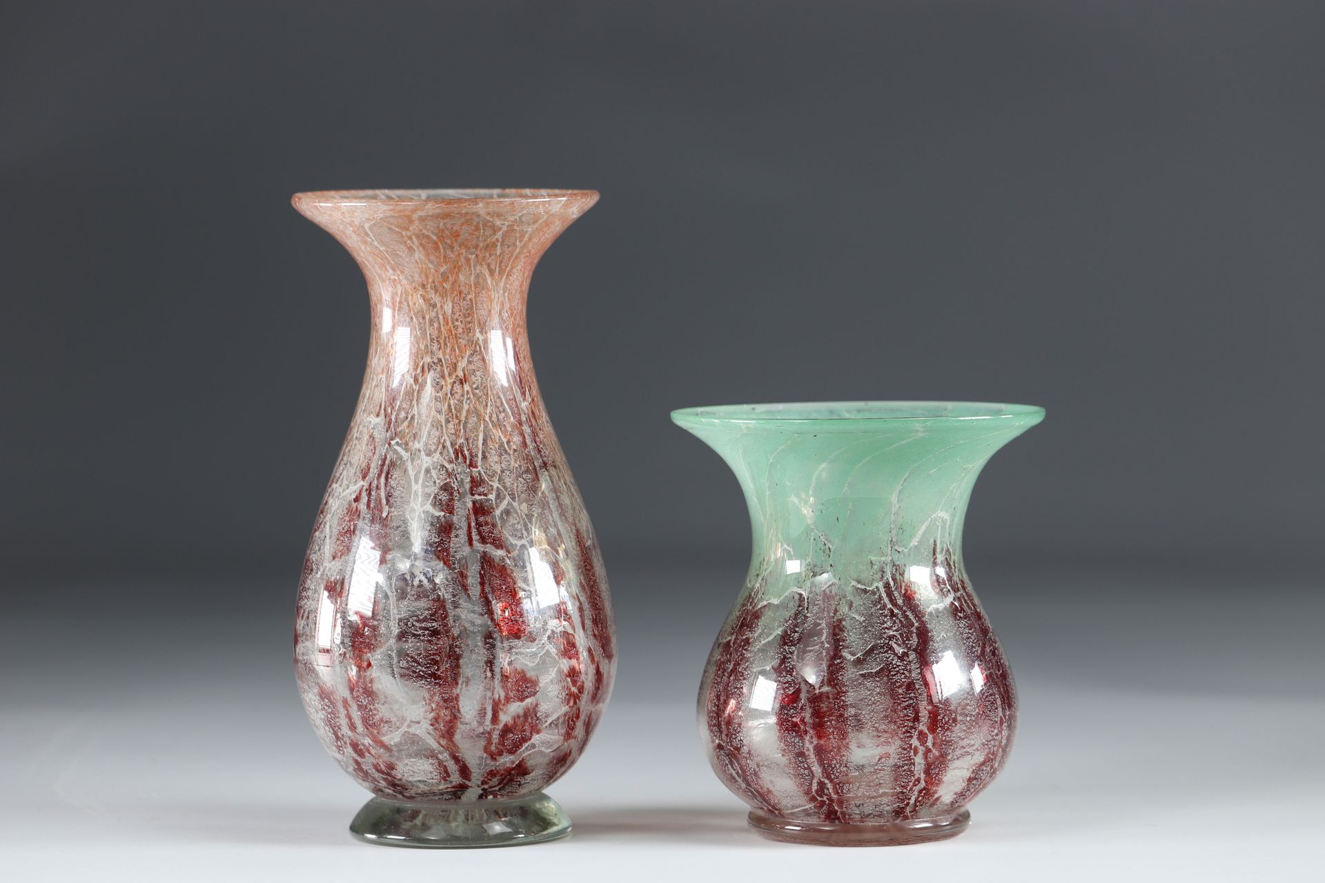 Vases lot de 2 Opaline éclats de couleurs Juego de jarrones de 2 ráfagas de colo&hellip;