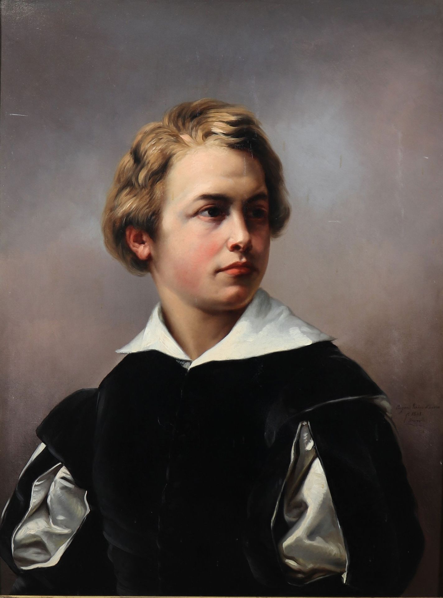 Eugène VERBOECKHOVEN (1798/99-1881) "portrait de jeune homme" Bruxelles 1845 et &hellip;
