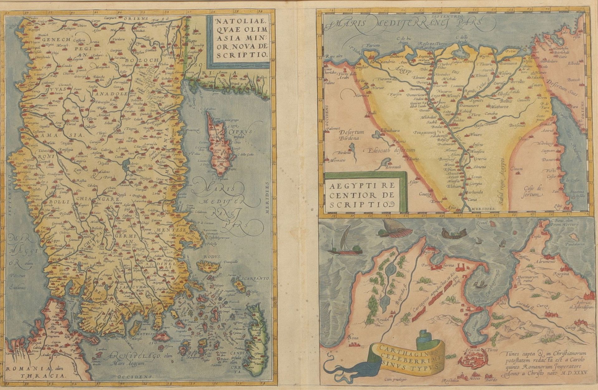 Cartes (2) d'Egypte et Tunisie 1590 Mapas (2) de Egipto y Túnez 1590
Dimensiones&hellip;