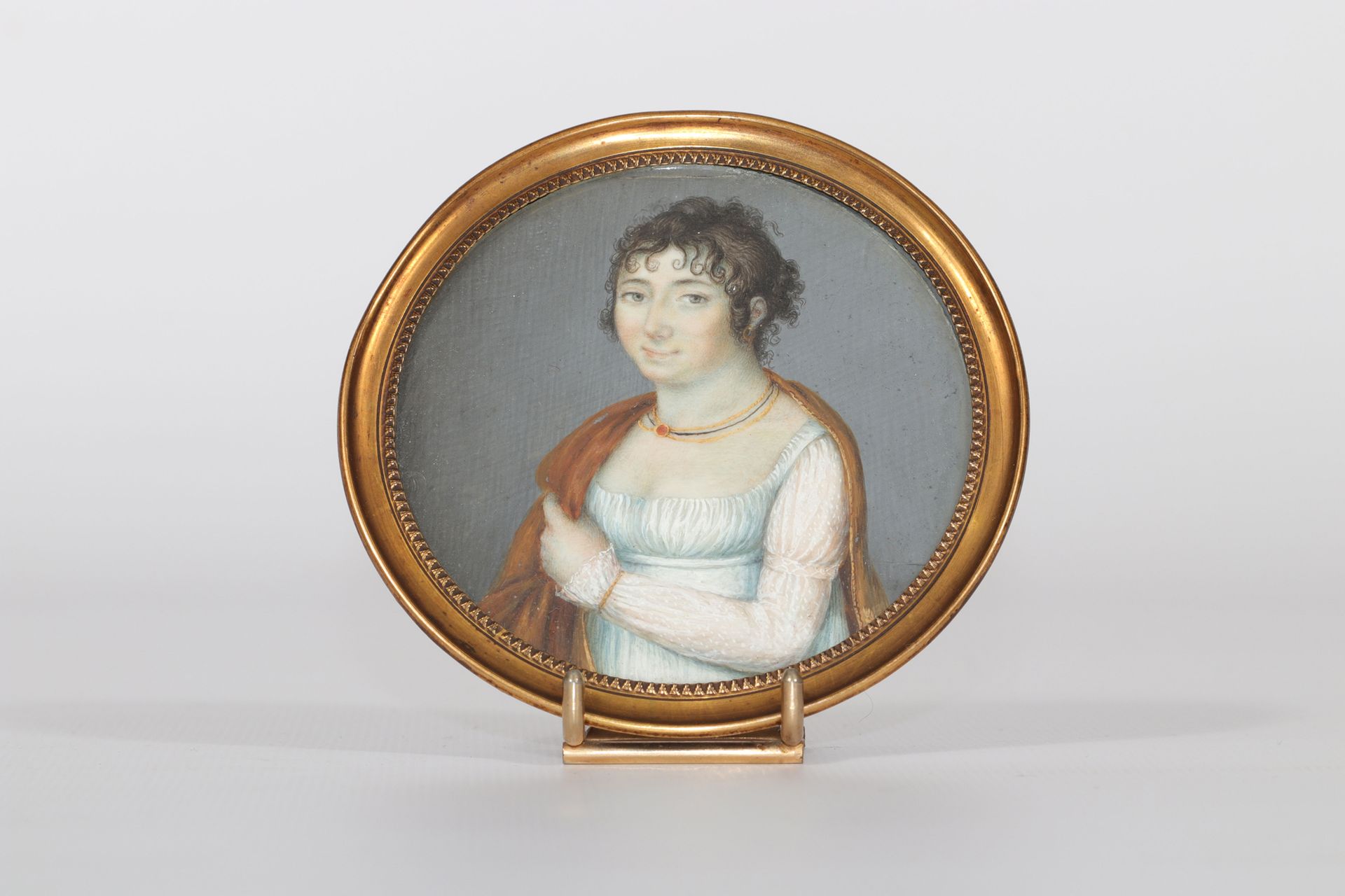 France portrait de jeune femme "miniature" d'époque 1er Empire 法国第一帝国时期的 "微型 "年轻&hellip;