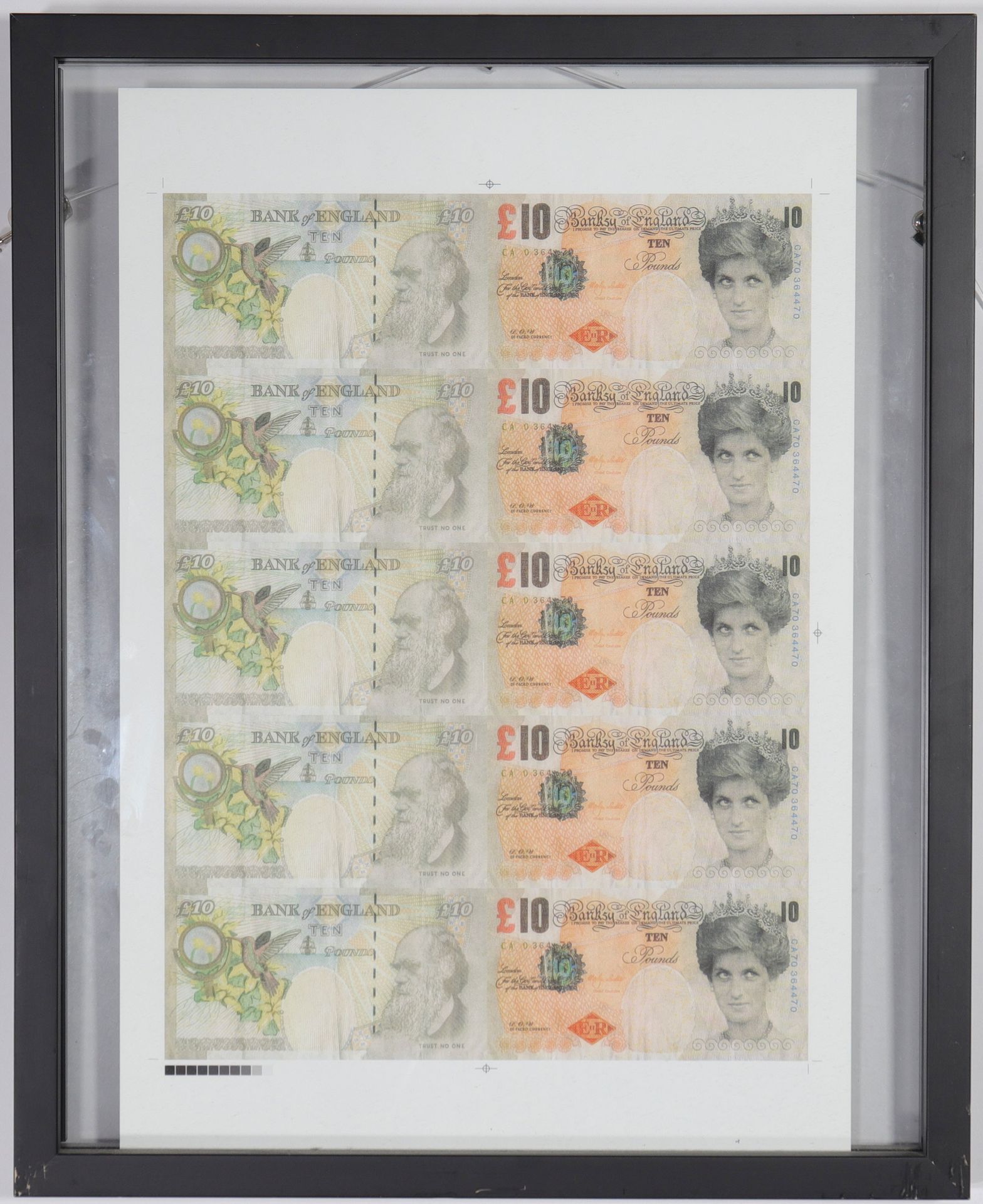 Banksy (d’après) Banksy of England, 2004 Planche complète de billets Di-Faced Te&hellip;