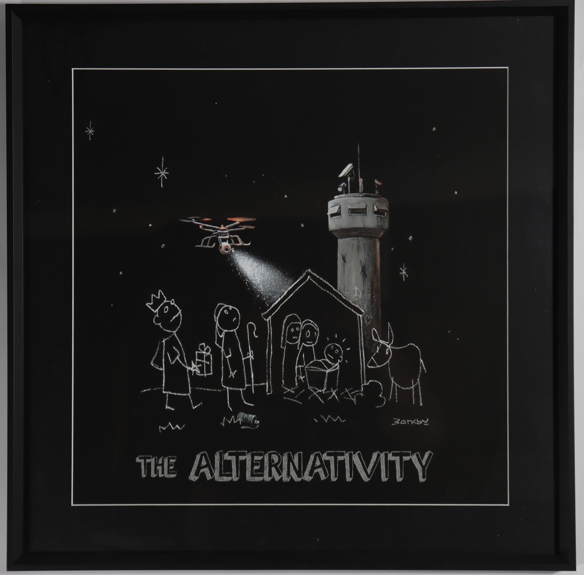 Banksy (d'aprés) "The Alternativity" 2017 Impression offset encadrée sous verre.&hellip;