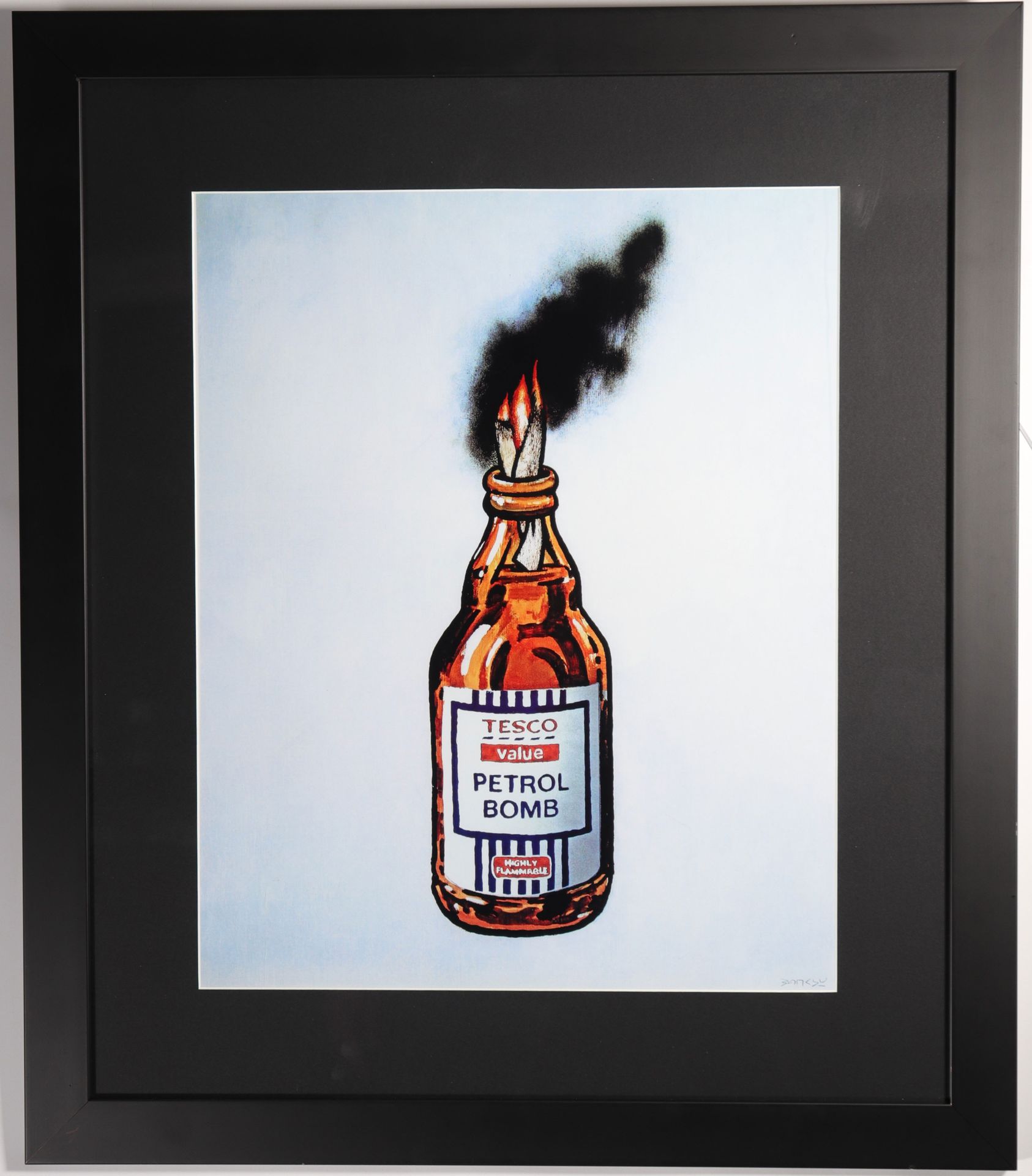 Banksy (D’après) "Petrol Bomb" 2011 Impression offset encadrée sous verre. Oeuvr&hellip;