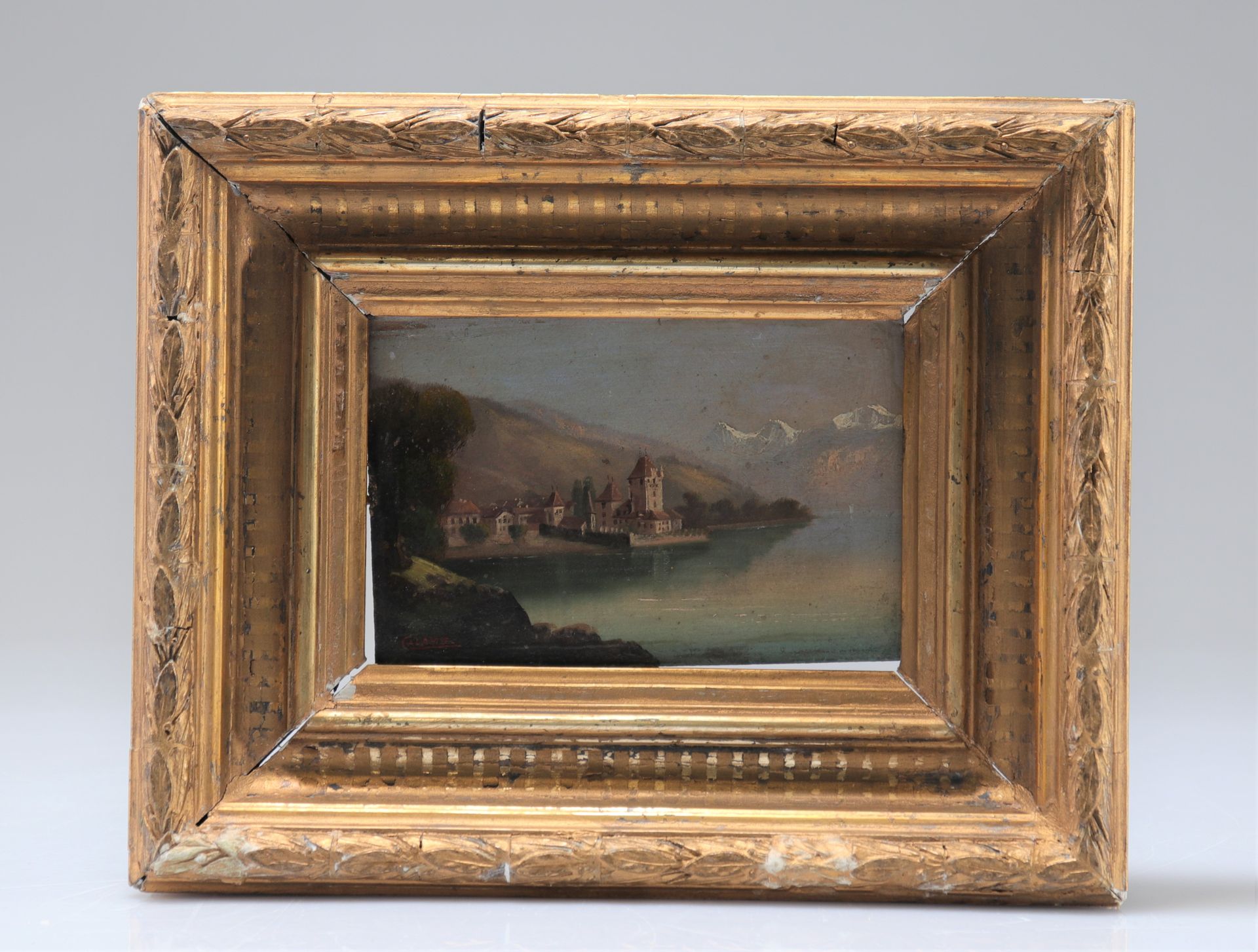 Null Alexandre CALAME (1810-1864) 木板油画 "vue de Chillon"
重量: 530 g
地区: 瑞士
尺寸: 带画框&hellip;