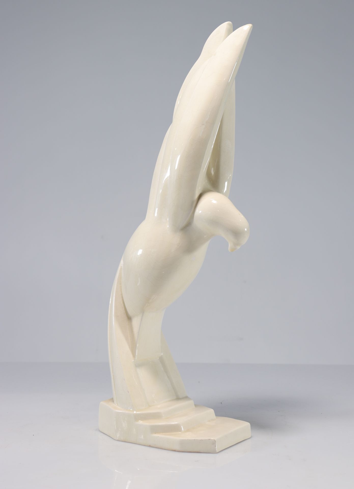 Null Jacques ADNET (1900-1984) Pigeon à l'envol Edition aus glasierter Keramik m&hellip;
