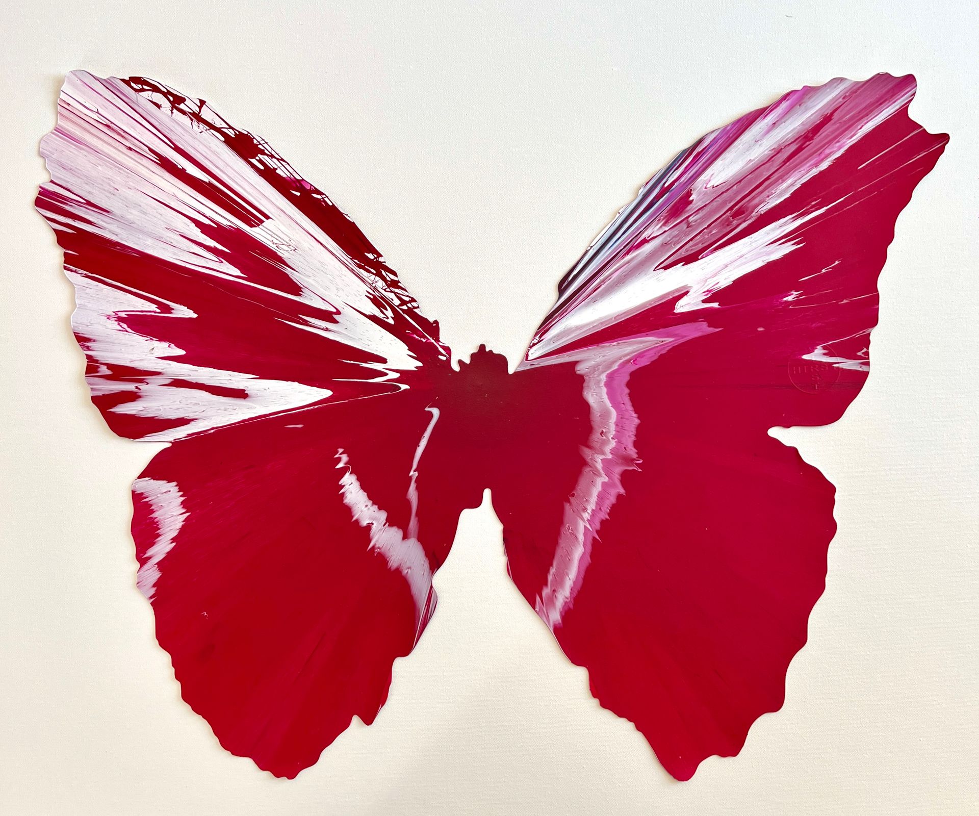 Null 达米安-赫斯特，2009年。蝴蝶。旋转绘画，丙烯酸在纸上。背面有签名章 "赫斯特"。压印的 "HIRST "印章。尺寸：52 x 68厘米。这幅作品是&hellip;