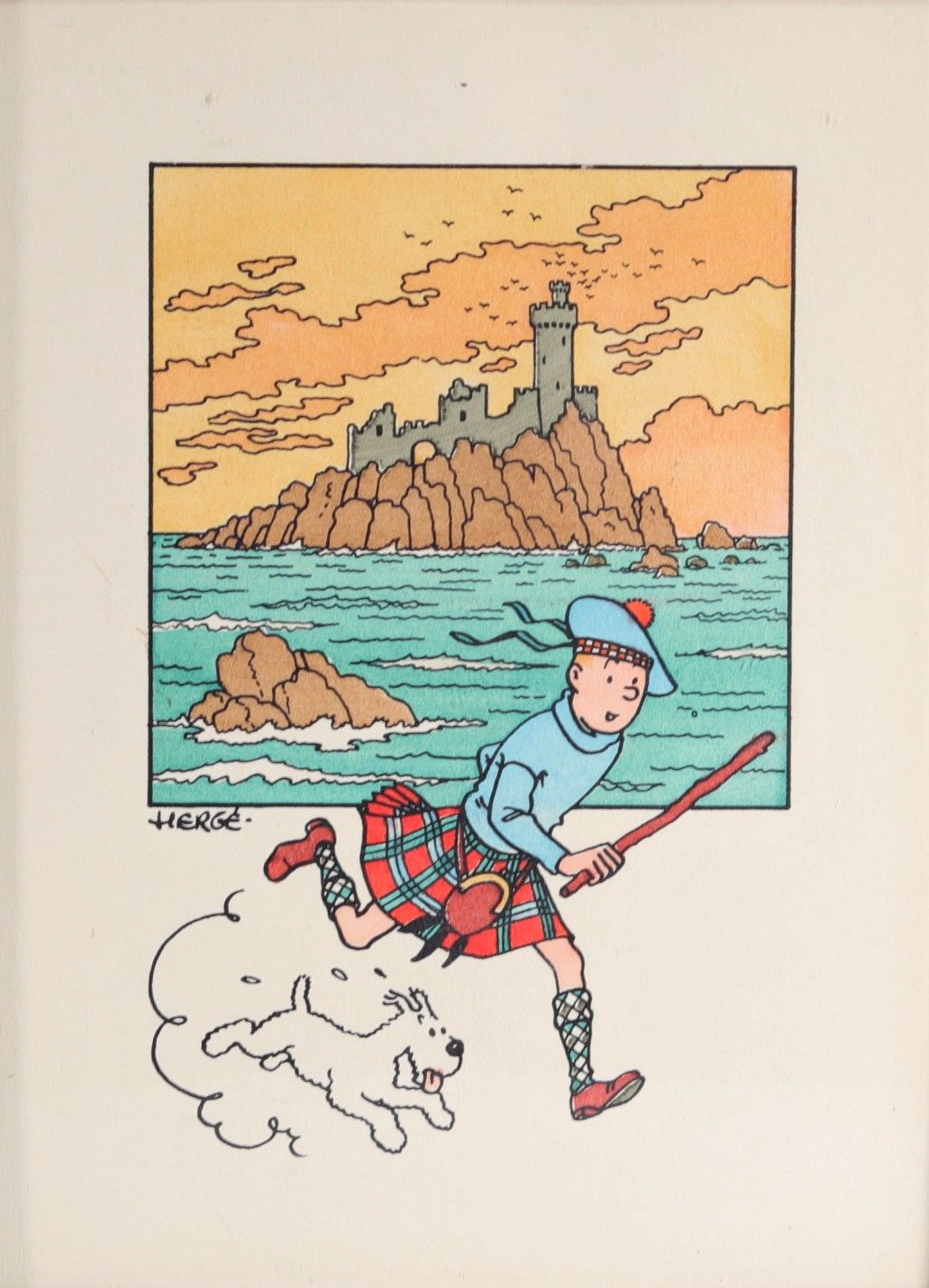 Null Stampa acquerellata su bistrot realizzata dagli studi Hergé nel 194, colora&hellip;