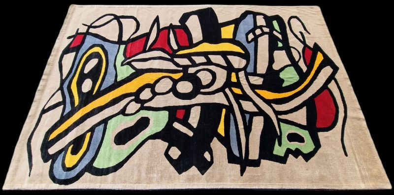 Null Fernand LEGER (d'après) "Composition abstraite" Wool tapestry based on a mo&hellip;