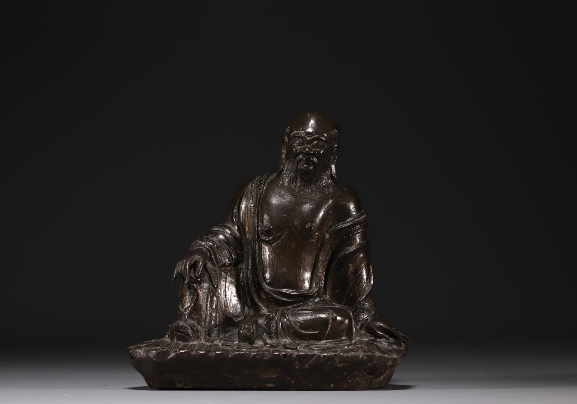 Null Chine - Bouddha en bronze, trace polychromie, d'époque XVIIe siècle.
Poids:&hellip;
