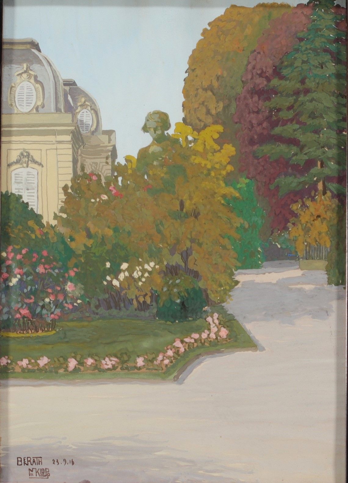Null Nico KLOPP (1894-1930) "Ben Rath garden view" Watercolour and gouache Signe&hellip;