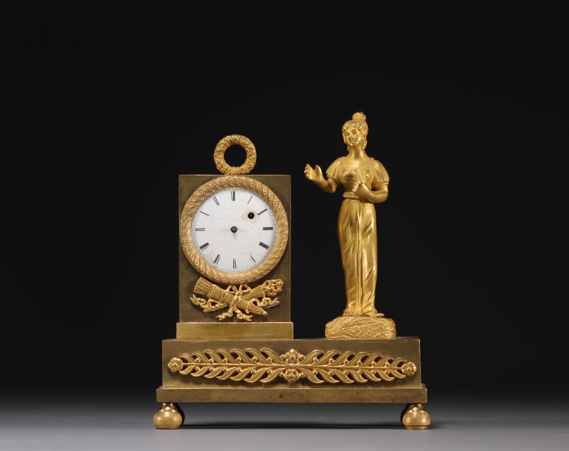 Null Small Empire period chased and gilt bronze clock with Breguet movement, ear&hellip;
