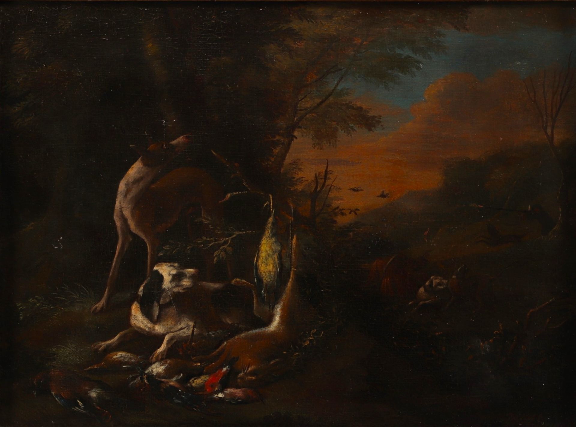 Null Adriaen DE GRYEFF (1657-1722) "Scène de chasse" Huile sur toile, XVII-XVIII&hellip;