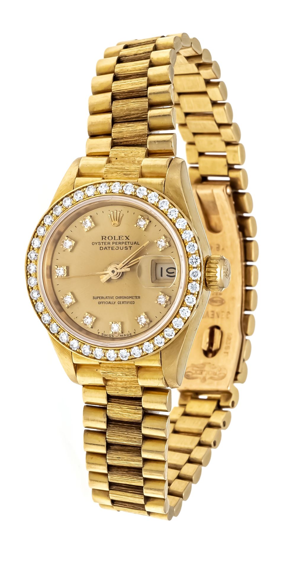 Null Rolex Oyster Perpetual GG 750/000 with 41 diamonds approx. 0,41ct. , Ref. 6&hellip;