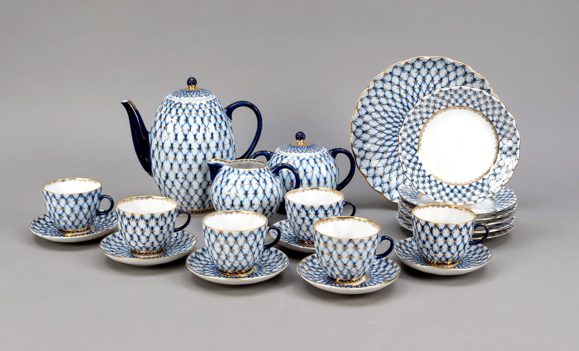 Null Coffee service for 6 persons, 22 pieces, Russia, Lomonosov, after 1950, des&hellip;