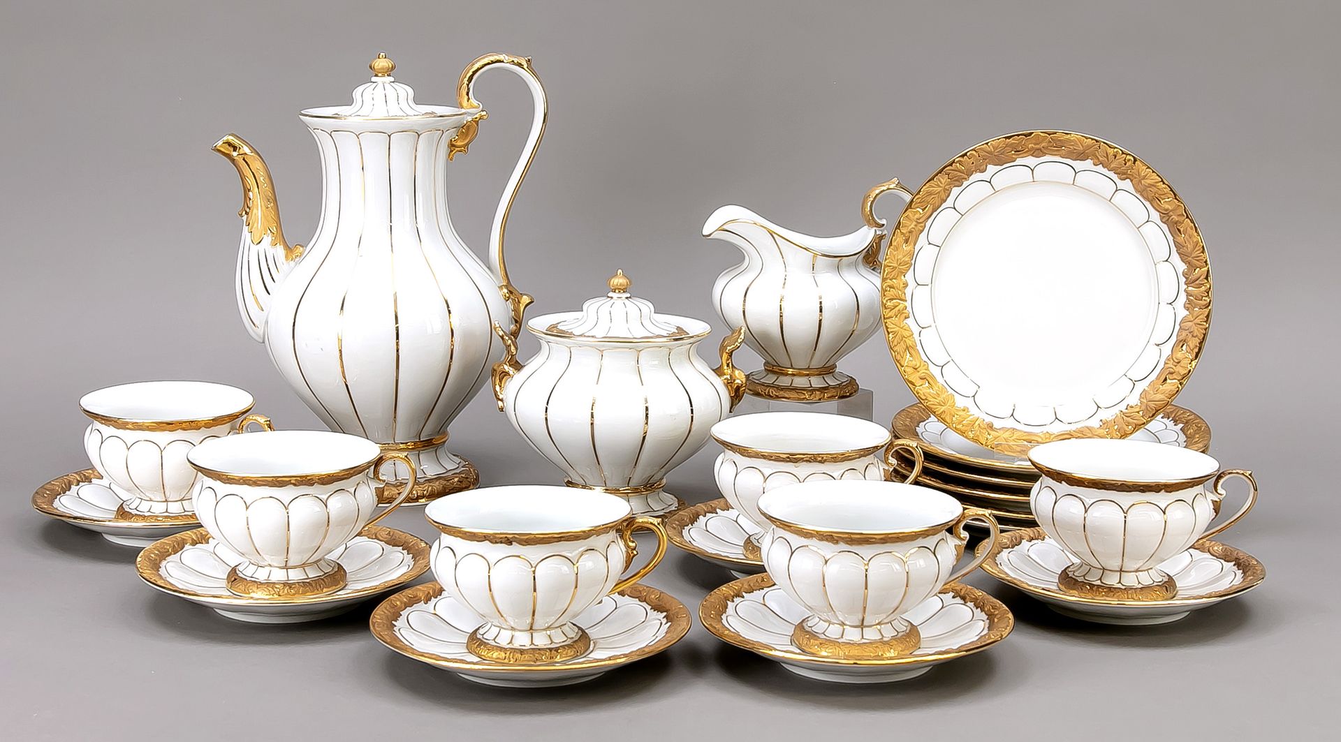Null Coffee service for 6 persons, 21 pieces, Meissen, mark after 1934, 1st choi&hellip;