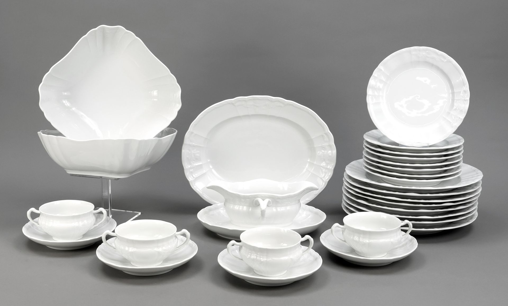 Null Dinner service for 8 persons, 36 pieces, KPM Berlin, mark 1962-1992, 1st ch&hellip;