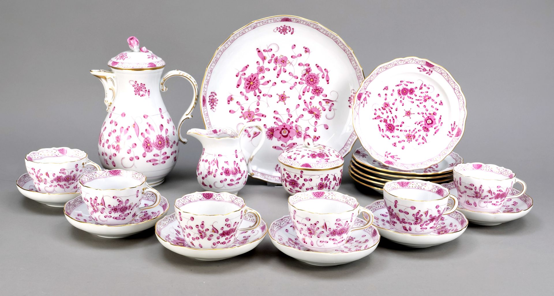 Null Coffee set for 6 persons, 22 pieces, Meissen, 2nd half 20th century, 1st ch&hellip;