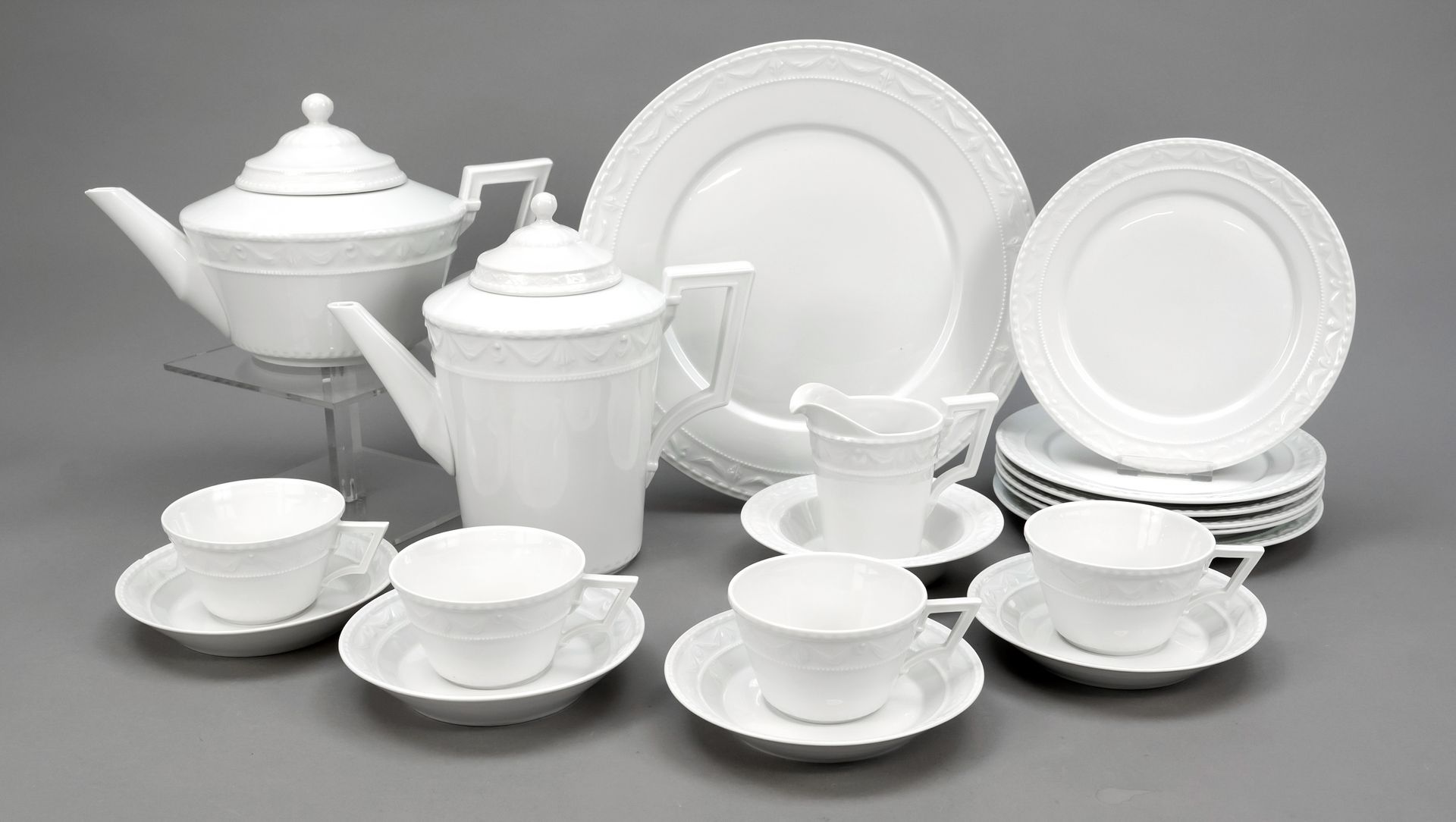 Null Tea/coffee service, 24 pieces, KPM Berlin, marks 1962-1992, 2nd choice, for&hellip;