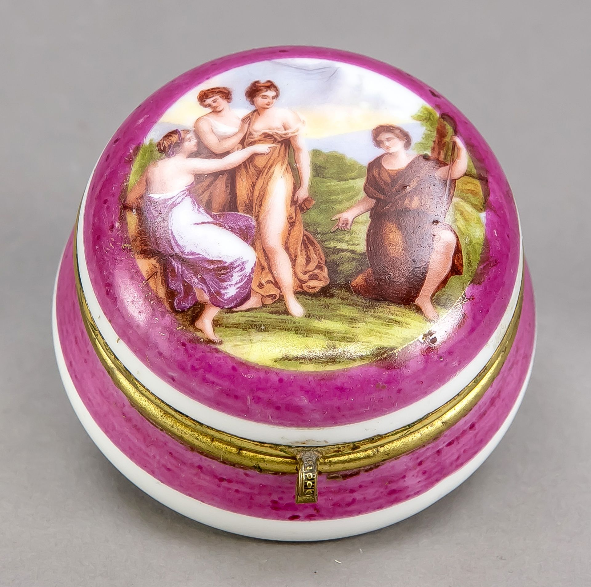 Null Lidded box, Thuringia, 20th c., on the lid mythological scene 'The Judgment&hellip;