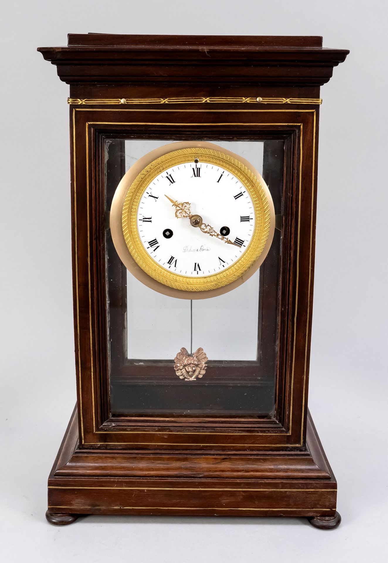 Null Horloge de table en acajou, 1ère moitié du 19e s., marquée Dubuc Baria, boî&hellip;