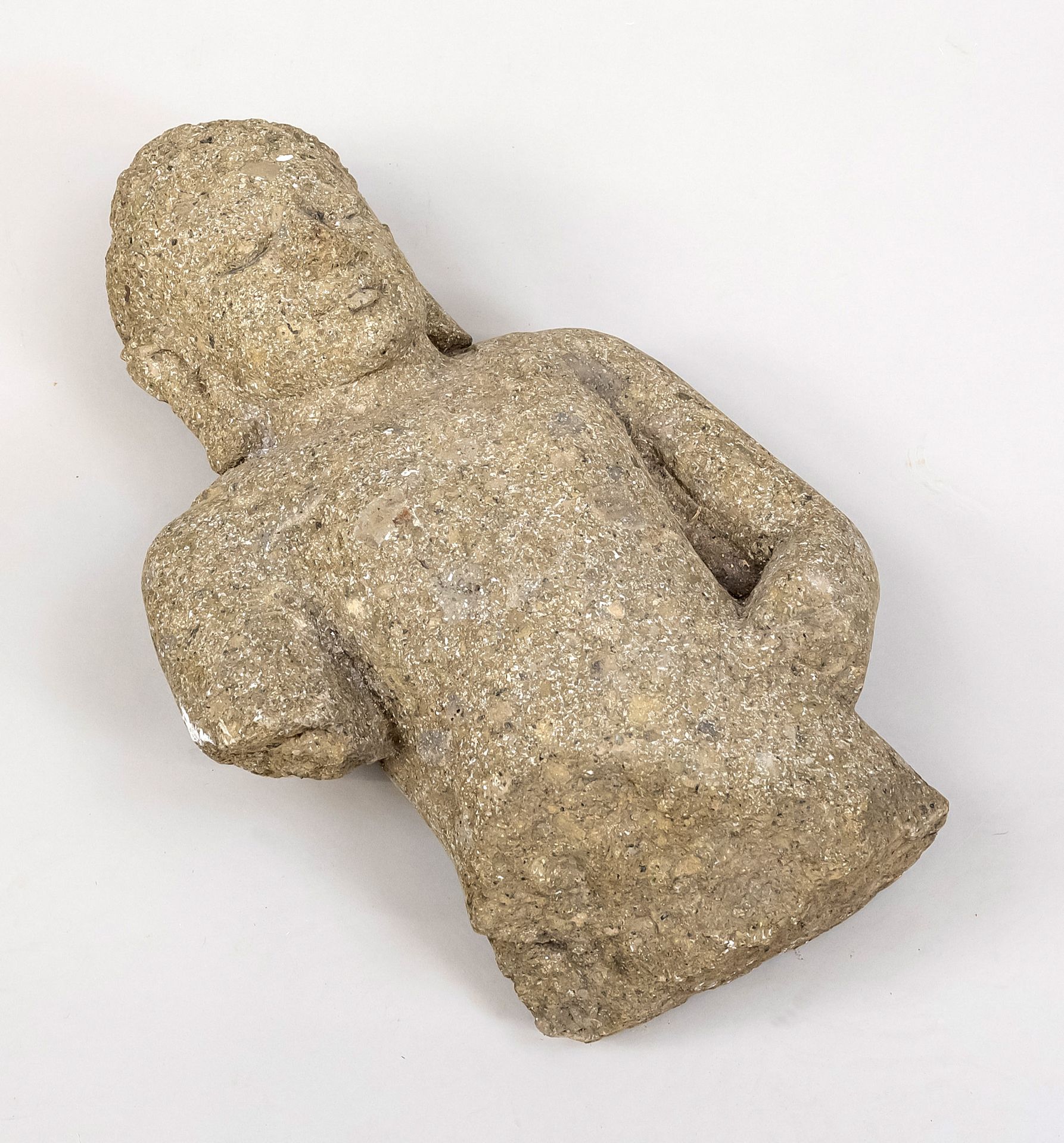 Null Buddha-Thorso/Fragment, Thailand (Siam), wohl 17. Jh., Stein. H. Ca. 56 cm
