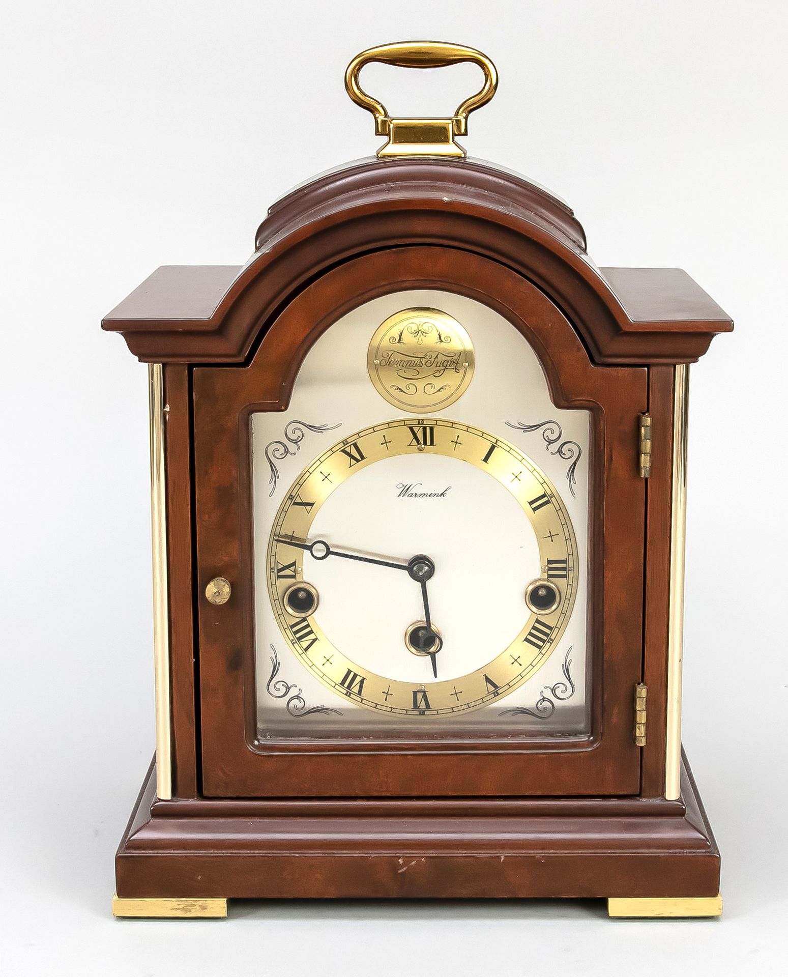 Null Wooden table clock, Warmink, with gilded ornaments, lateral sound windows b&hellip;