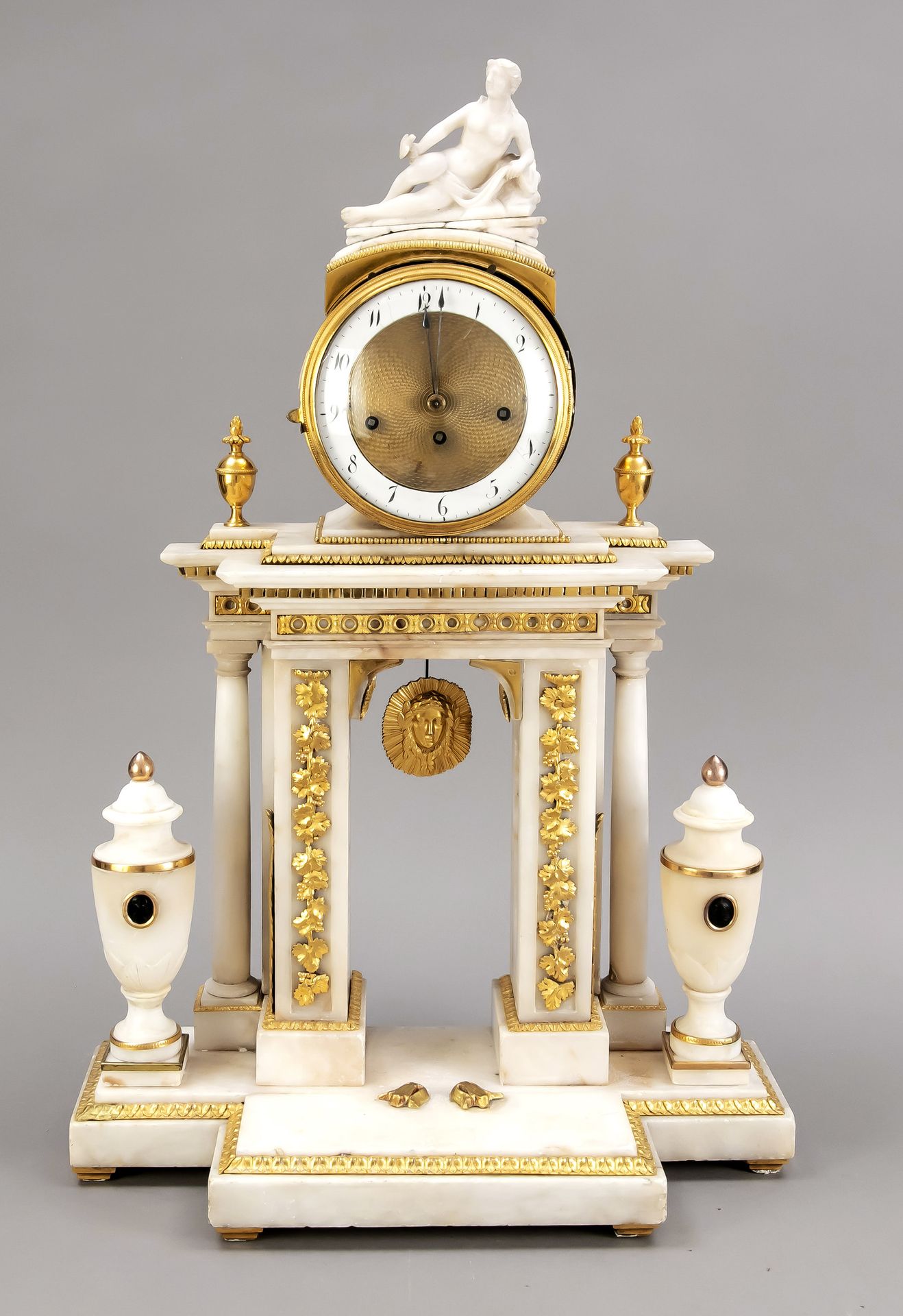 Null Louis XVI portal clock, alabaster bronze, German circa 1800, architectural &hellip;