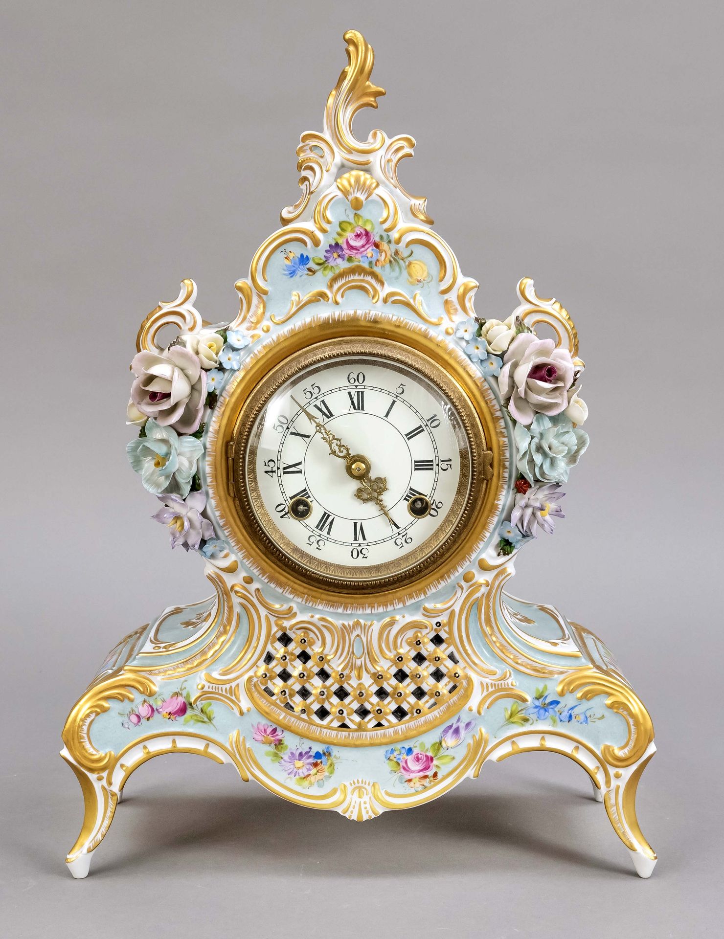 Null Reloj de sobremesa de la fábrica de porcelana Sandizell Höffner & Co. En Sa&hellip;