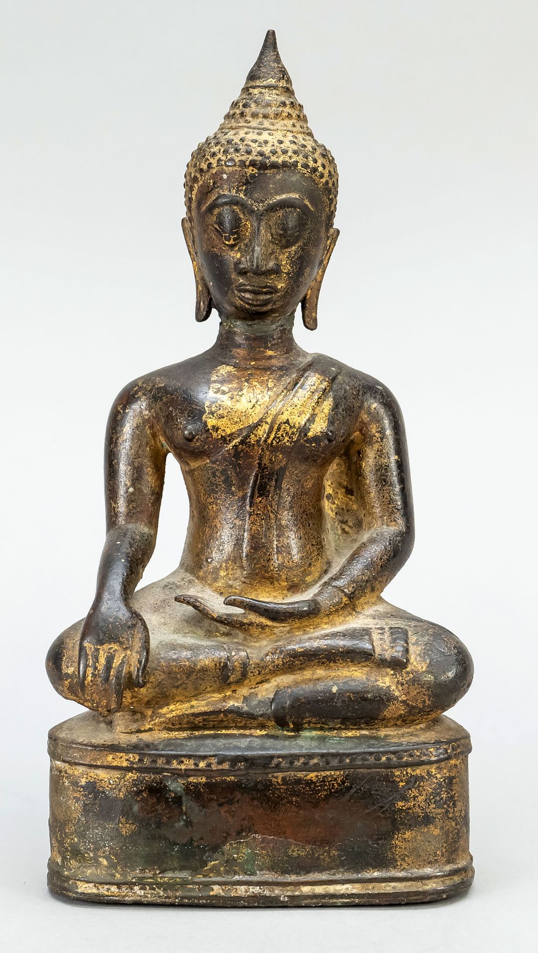 Null Shan Buddha, Thailand, probably 18th/19th c., filled bronze with residual g&hellip;