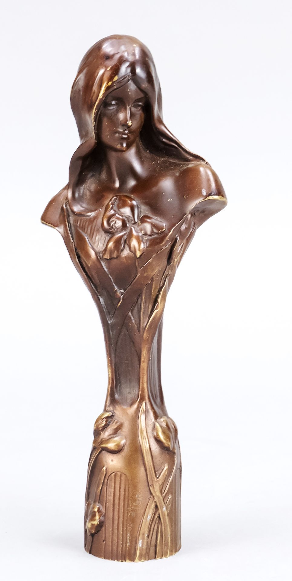 Null Anonimo scultore dell'Art Nouveau inizio XX secolo, busto di ragazza con de&hellip;